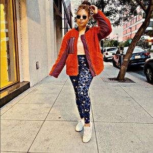 GREAT CONDITION Free People Fleece Jacket - Size M - Orange & Purple